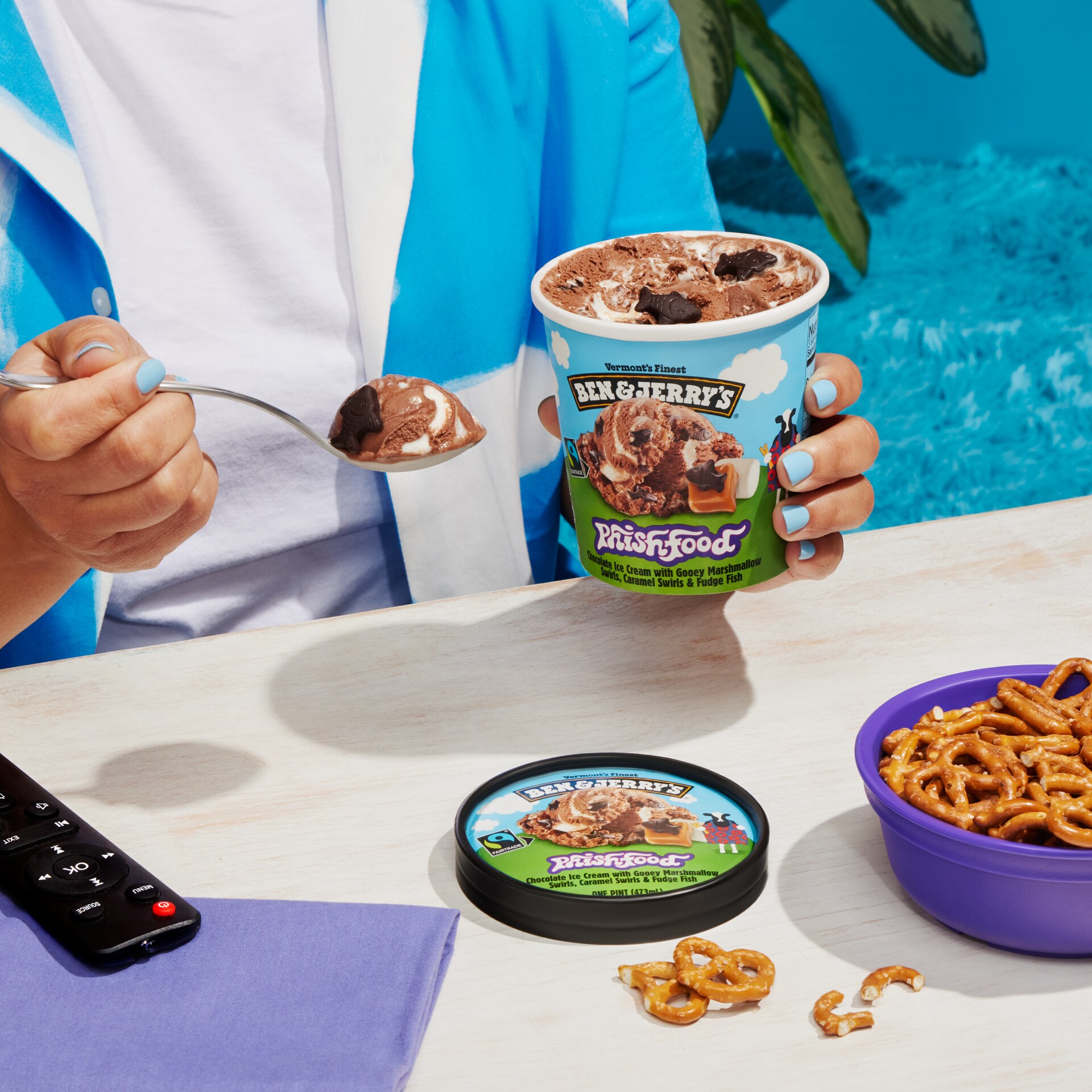 Eating with a spoon right out of the tub